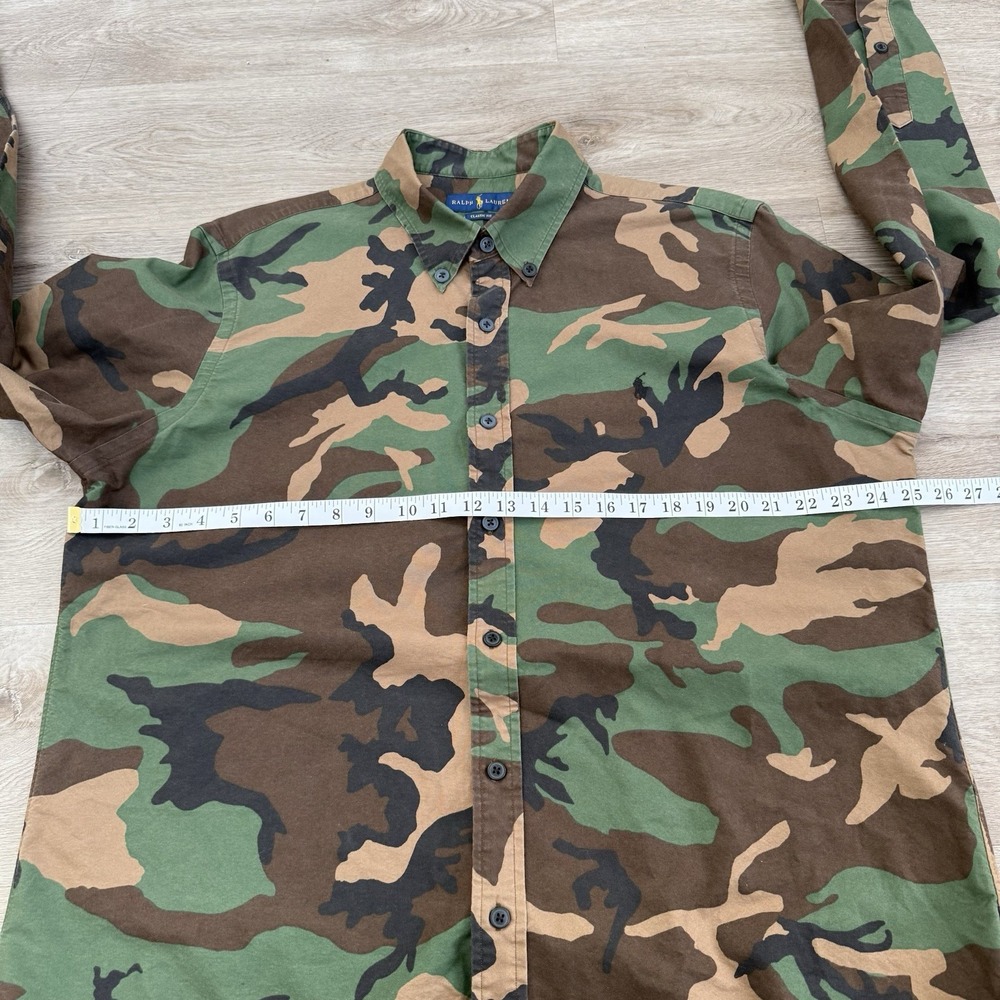 Polo Ralph Lauren Long Sleeve Classic Fit Oxford Button Down Shirt Camouflage XL - Picture 8 of 11